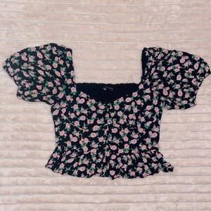 Zara Flowered Printed Top